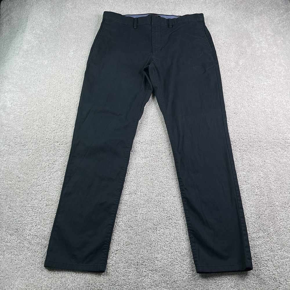 Banana‎ Republic Pants Mens 34x32 Black Fulton Chino Skinny Fit Stretch Casual